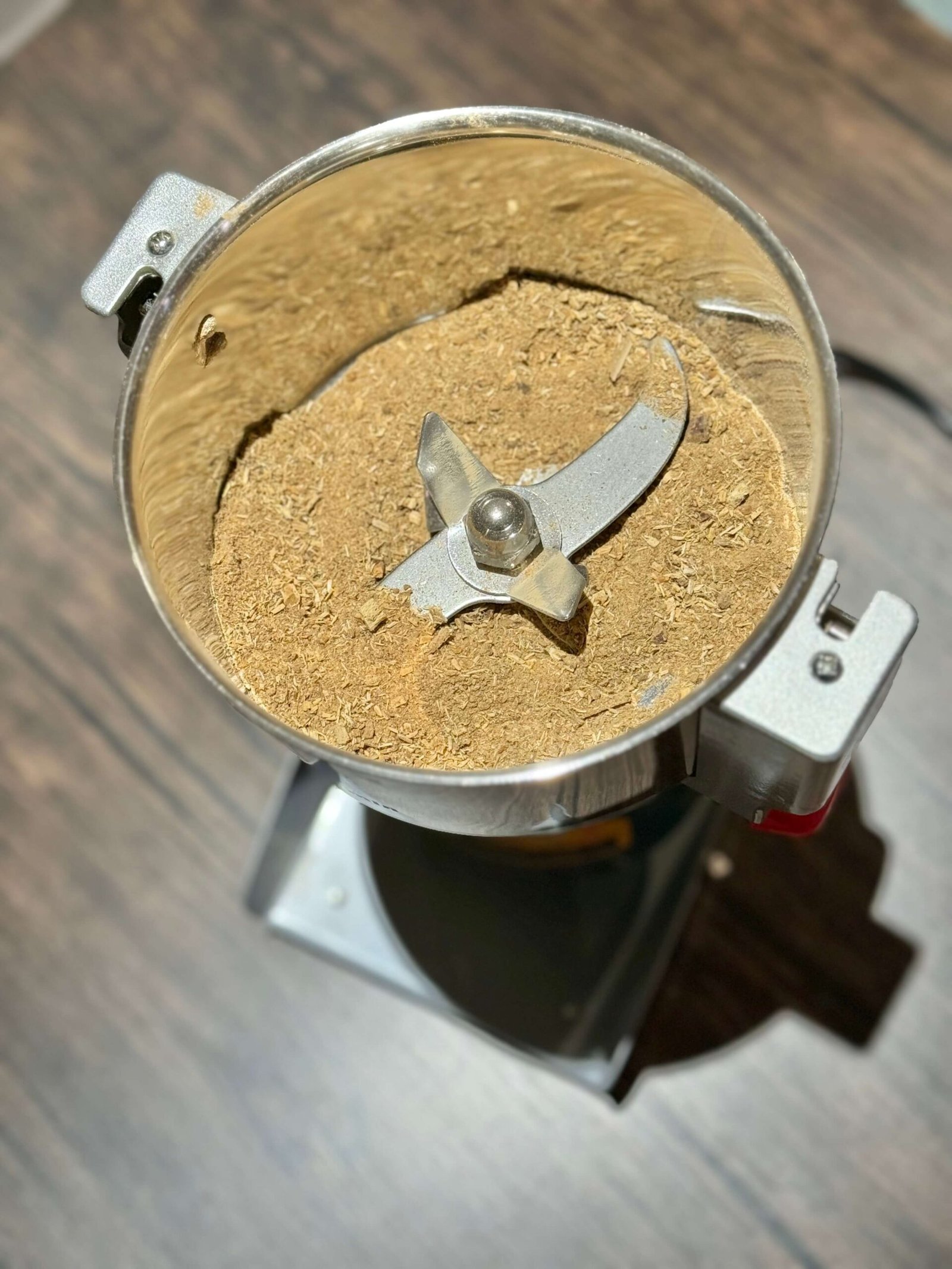 The same custom Chinese herbal formula freshly ground into powder, ready to prepare as tea